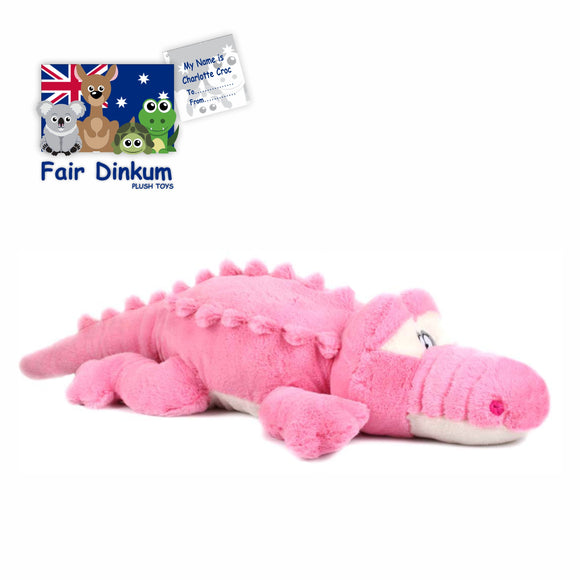 pink croc plush toy