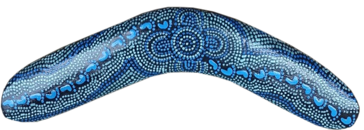 Boomerang - On Walkabout Blue By Karen Taylor