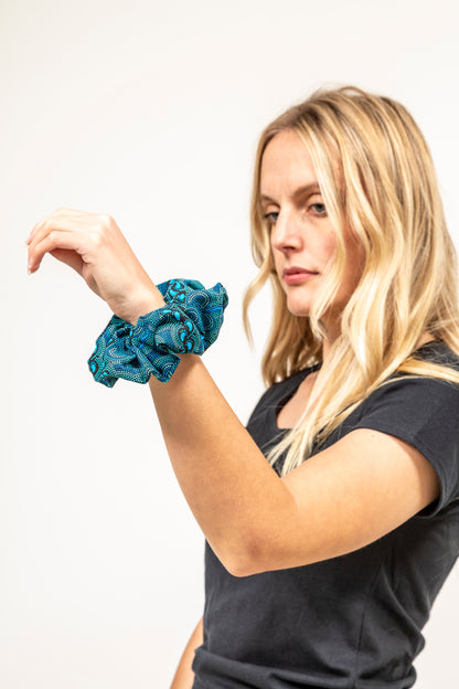 Aboriginal Scrunchie - On Walkabout Blue