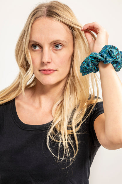 Aboriginal Scrunchie - On Walkabout Blue