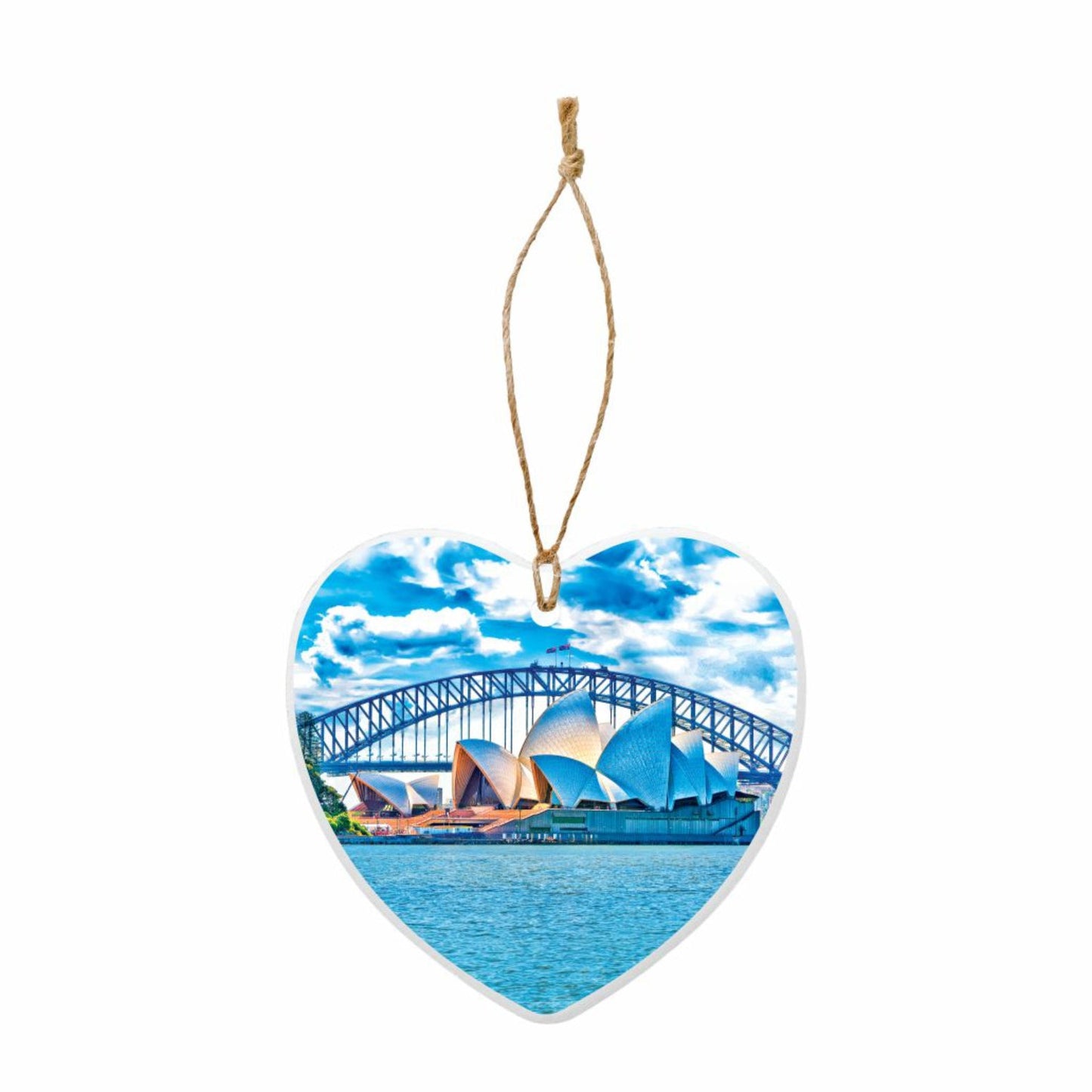 Ceramic Heart Hanging Decoration - Sydney Harbour Blue - Fair Dinkum Gifts