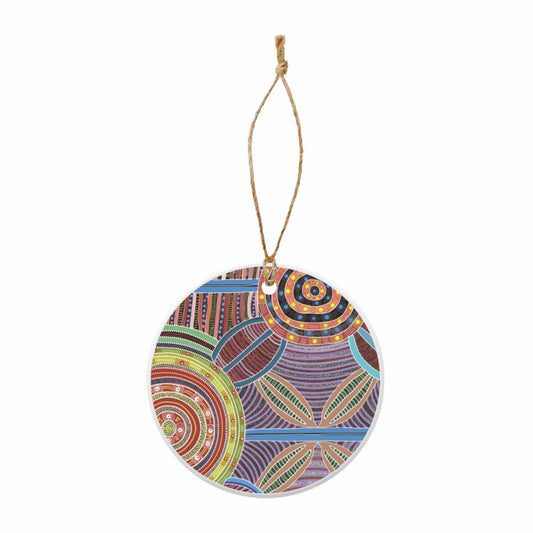Ceramic Round Hanging Decoration By Cindy Wallace - Arches - Fair Dinkum Gifts
