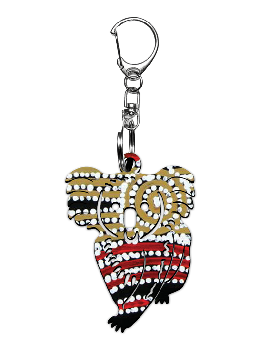Koala Shape Wooden Keyring (Australian Made) - Glenys Gibson - Fair Dinkum Gifts