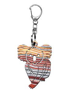 Koala Shape Wooden Keyring (Australian Made) - Elsie Granites Napanangka