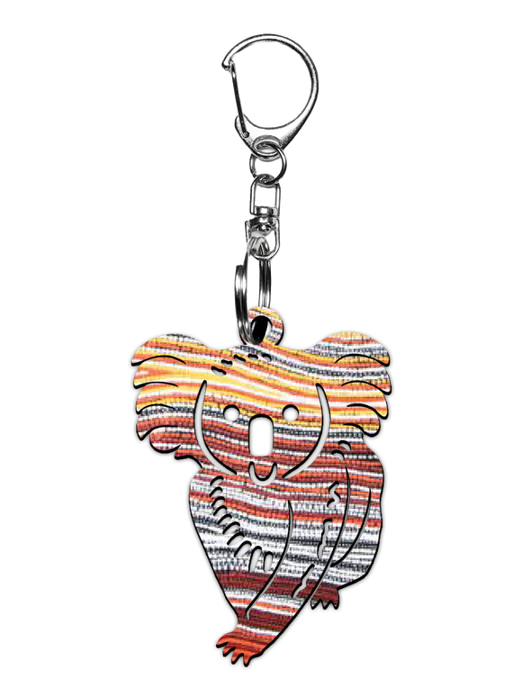 Koala Shape Wooden Keyring (Australian Made) - Elsie Granites Napanangka