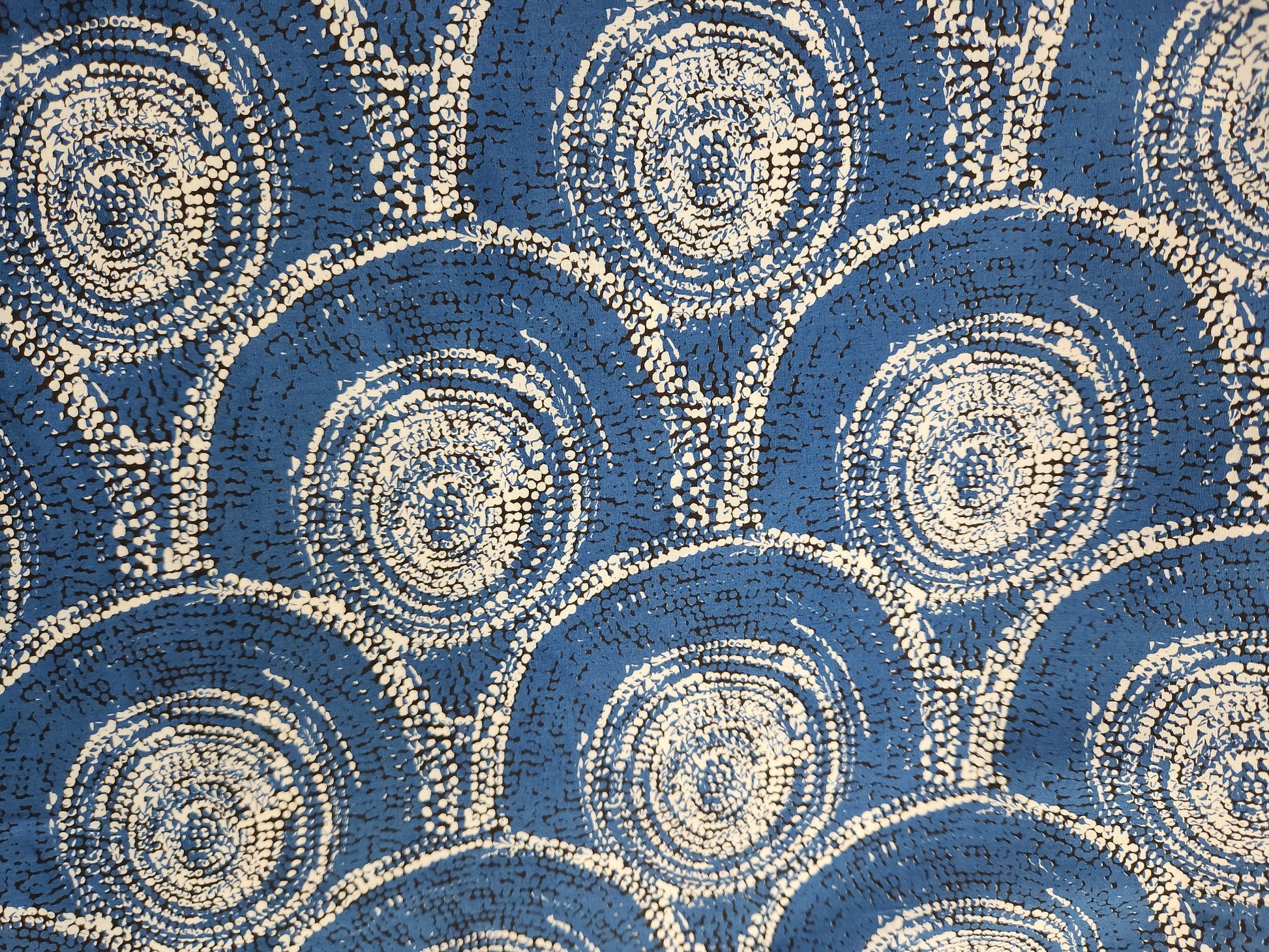 Clearance Aboriginal COTTON Fabric Per Metre - Sabrina Robertson MIDNIGHT - Fair Dinkum Gifts