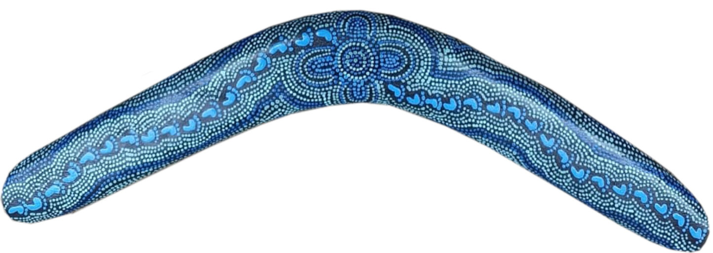 Boomerang - On Walkabout Blue By Karen Taylor