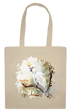 Calico Shopping Tote Bag - Watercolour Cockatoos (27-SC741-3890)