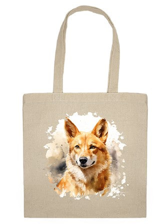 Calico Shopping Tote Bag - Watercolour Dingo (27-SC741-3903)