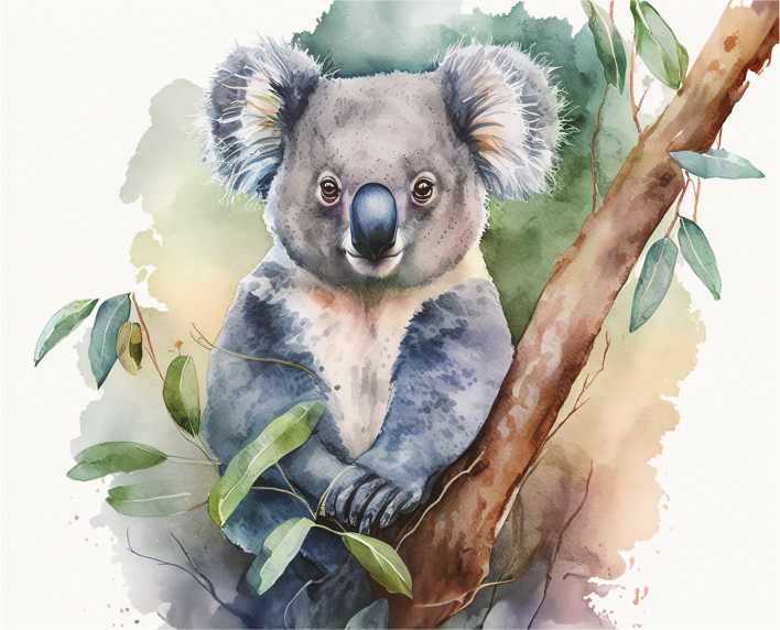 Set of 6 Placemats - Watercolour Koala