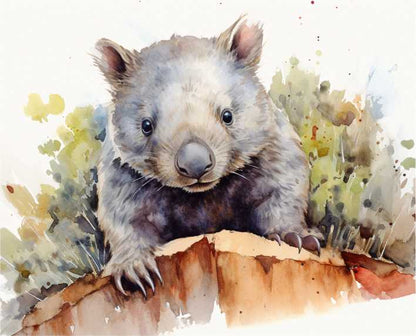 Set of 6 Placemats - Watercolour Wombat