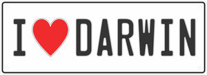 Number Plate Sign - I Love Darwin (28-42SUB-0990/122)