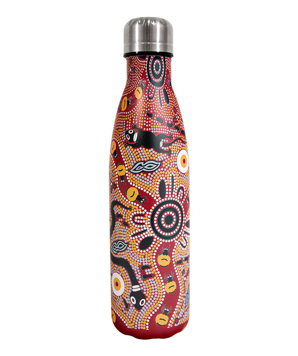 Drink Bottle 500ml - Bush Tucker Tan By Julie Paige