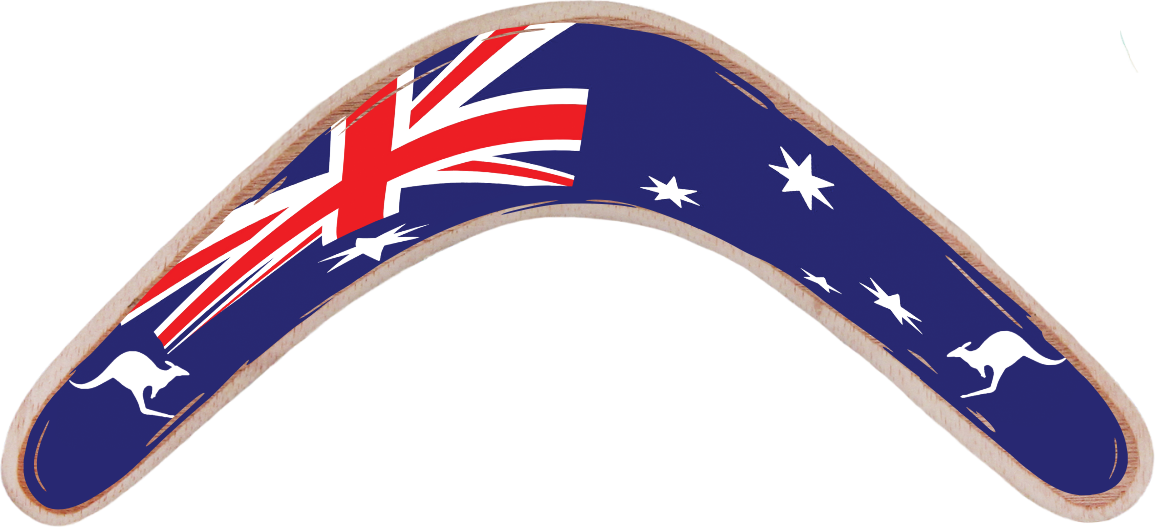 Returning Boomerang Australian Flag - Fair Dinkum Gifts