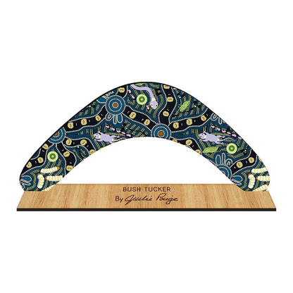 Decorative Boomerang Australian Made - Bush Tucker Blue