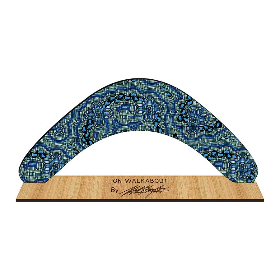 Decorative Boomerang Australian Made - On Walkabout Blue