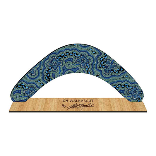 Decorative Boomerang Australian Made - On Walkabout Blue