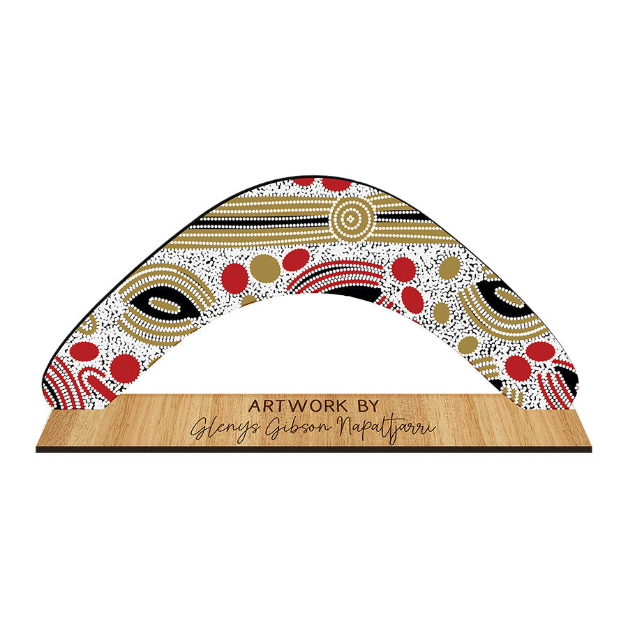 Decorative Boomerang Australian Made - Glenys Gibson Napaltjarri