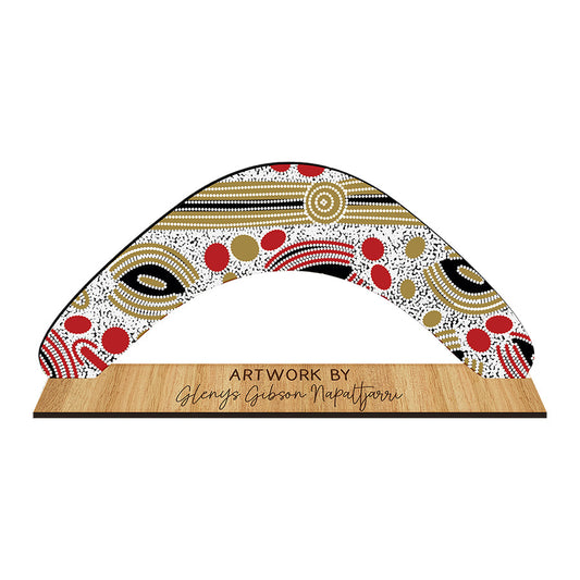 Decorative Boomerang Australian Made - Glenys Gibson Napaltjarri