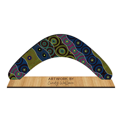 Decorative Boomerang Australian Made - Cindy Wallace Circles