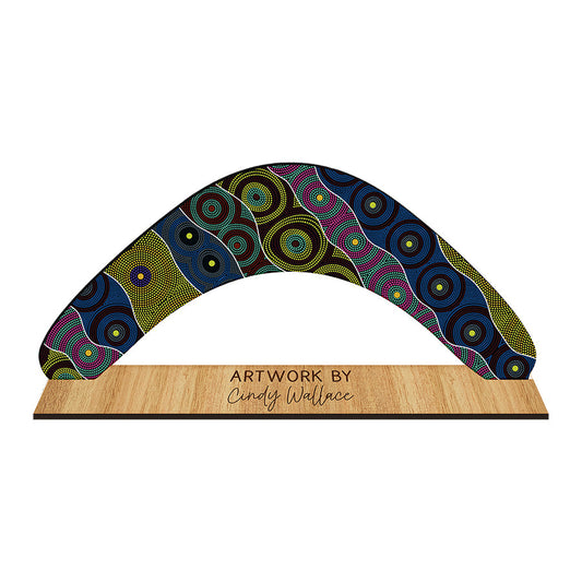 Decorative Boomerang Australian Made - Cindy Wallace Circles
