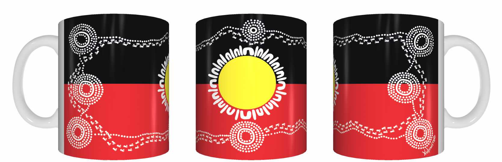 Aboriginal Flag Design Ceramic Mug By Debbie Scott - Fair Dinkum Gifts