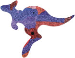 Kangaroo Shaped Flexi Magnet - Alison Munti Riley Red/Blue