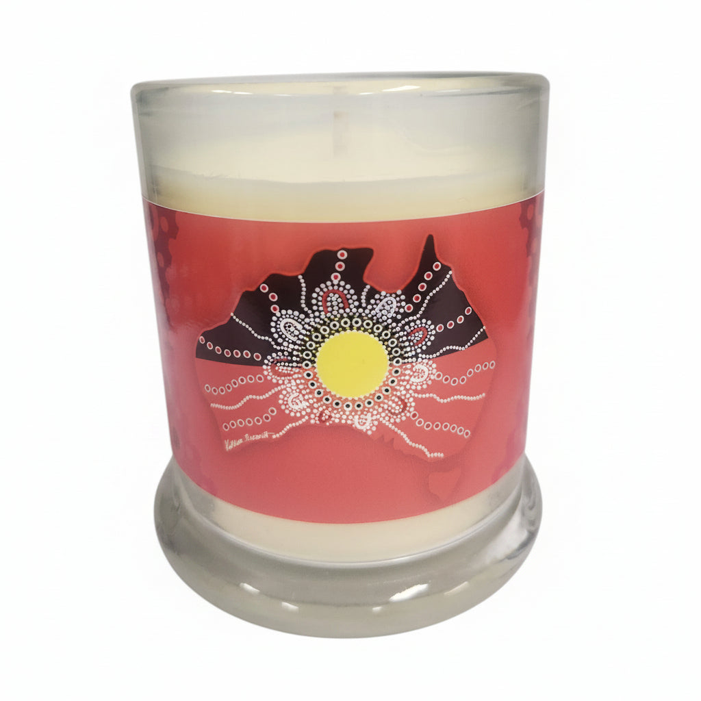 Scented Candle - Aboriginal Flag By Kathleen Buzzacott - Fair Dinkum Gifts