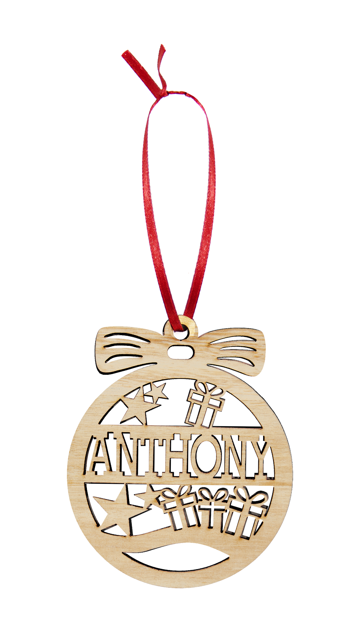 Personalised Wooden Christmas Hanging Bauble Ornament