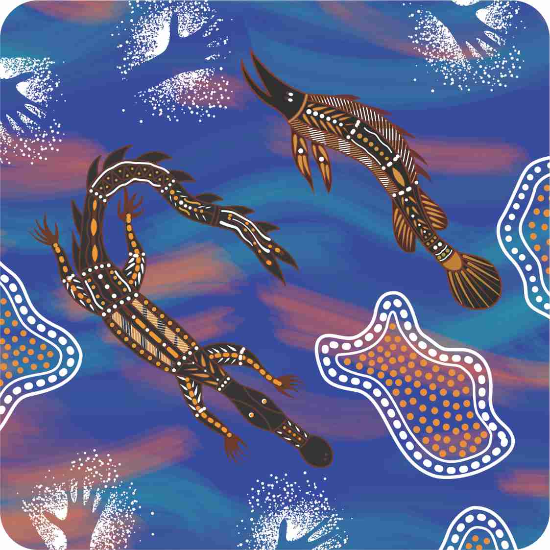 Aboriginal Ceramic Coasters By Louis Enoch - Fair Dinkum Gifts