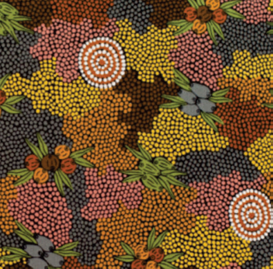 Bush Fruit Dreaming Aboriginal Pattern COTTON Fabric Per Metre
