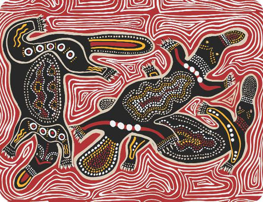 Set of 6 Placemats Art Down Under - Bilargun And Daroo