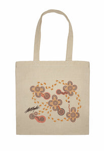 Shopping Tote Bag - On Walkabout Ochre By Karen Taylor