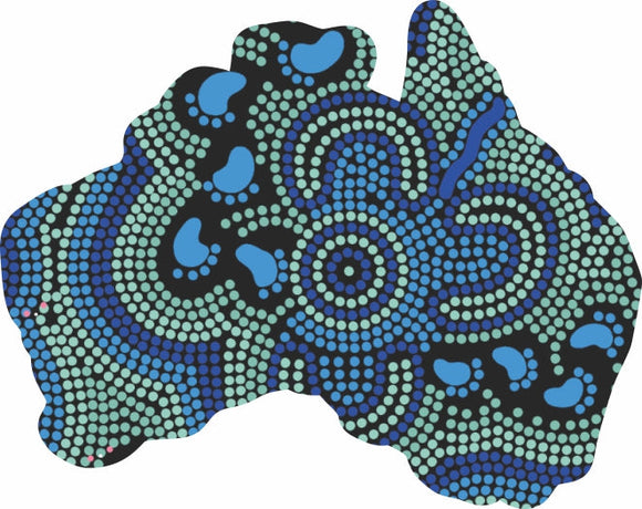 Wooden Magnet (Australian Made) Australia Shape - On Walkabout By Karen Taylor