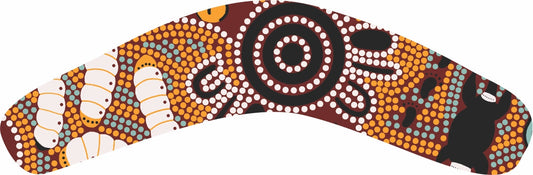 Wooden Magnet (Australian Made) Boomerang Shape - Bush Tucker Tan By Julie Paige