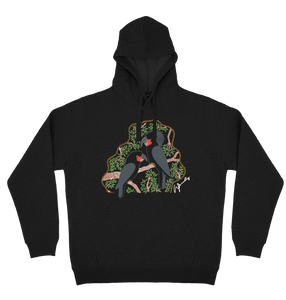 Adults Cozy Hoodie - Black Cockatoos By Wendy Pawley