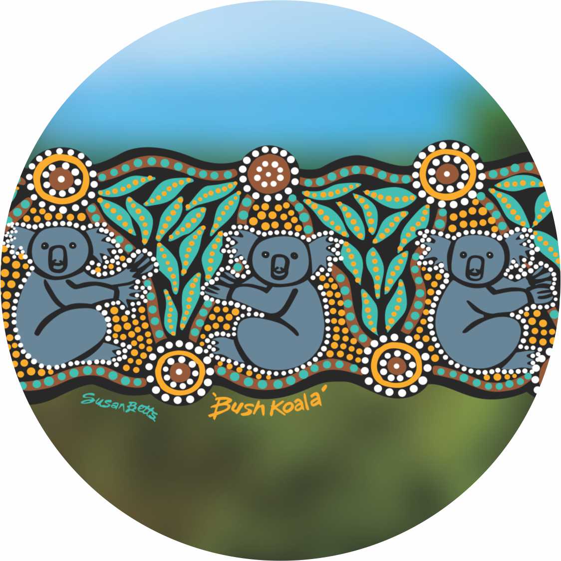 Aboriginal Ceramic Coasters By Susan Betts - Fair Dinkum Gifts