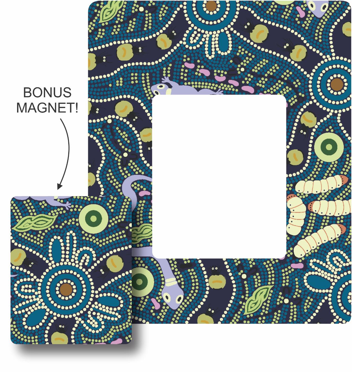 Photo Frame Magnet - Bush Tucker Blue