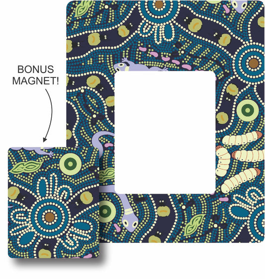 Photo Frame Magnet - Bush Tucker Blue