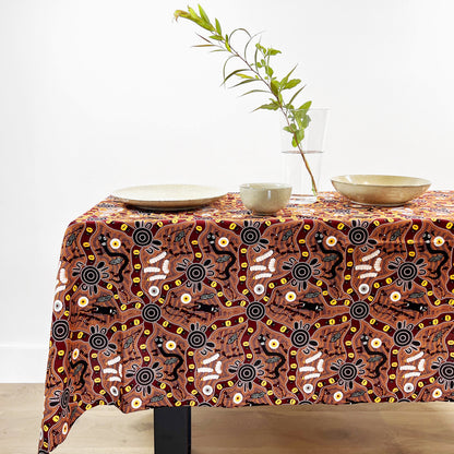 Aboriginal Rectangle Tablecloth Large - Fair Dinkum Gifts
