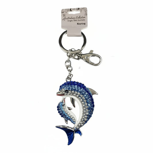 Bling Keyring Dolphin and calf