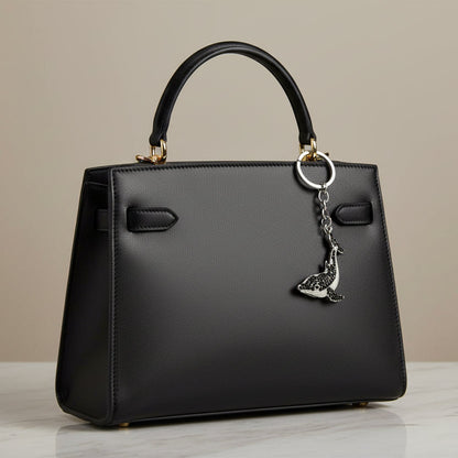 Bling keyring black silver on bag