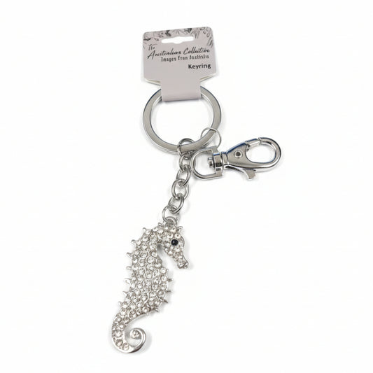 Bling keyring seahorse