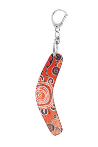 Boomerang Shape Wooden Keyring (Australian Made) - The Gathering By Nina Wright