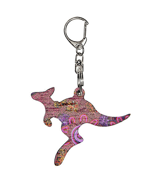 Kangaroo Shape Wooden Keyring (Australian Made) - Womens Business By Merryn Apma - Fair Dinkum Gifts