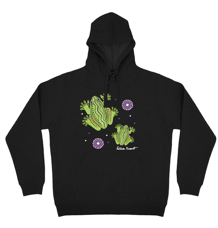 Adults Cozy Hoodie - Centralian Tree Frog By Kathleen Buzzacott