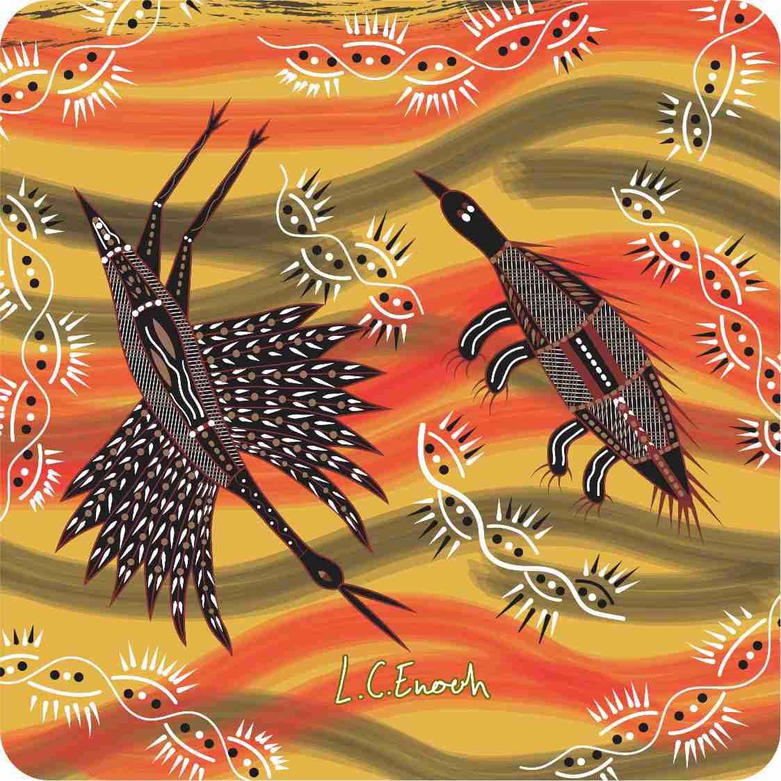 Aboriginal Ceramic Coasters By Louis Enoch - Fair Dinkum Gifts