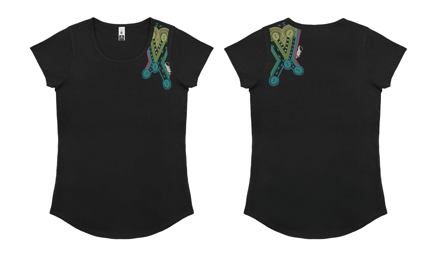 Ladies Scoop Neck T-Shirt - Tracks By Craig Everett