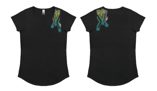 Ladies Scoop Neck T-Shirt - Tracks By Craig Everett - Fair Dinkum Gifts