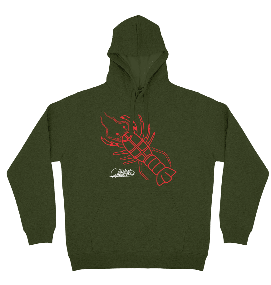 Adults Cozy Hoodie - Crayfish By Craig Everett